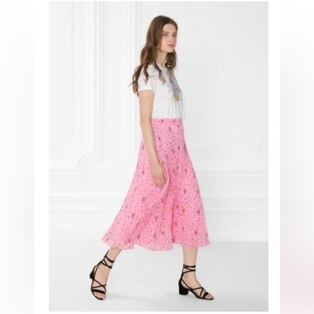 & OTHER STORIES Womens Floral Pleated Midi Skirt